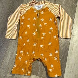 Caden Lane Long sleeve rash guard swim romper shortie 12-18 months